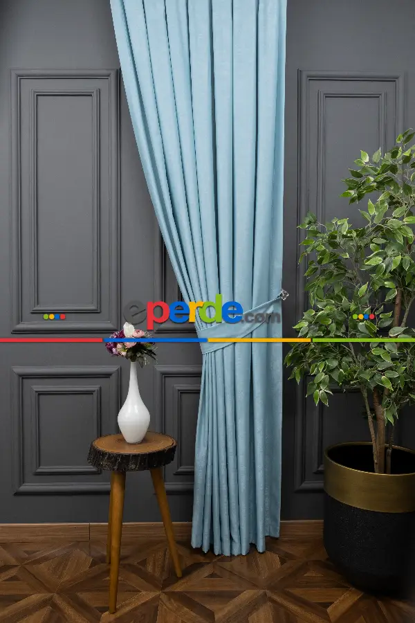 Soft Fon Perde Mint Yeşili Dökümlü En - Mint