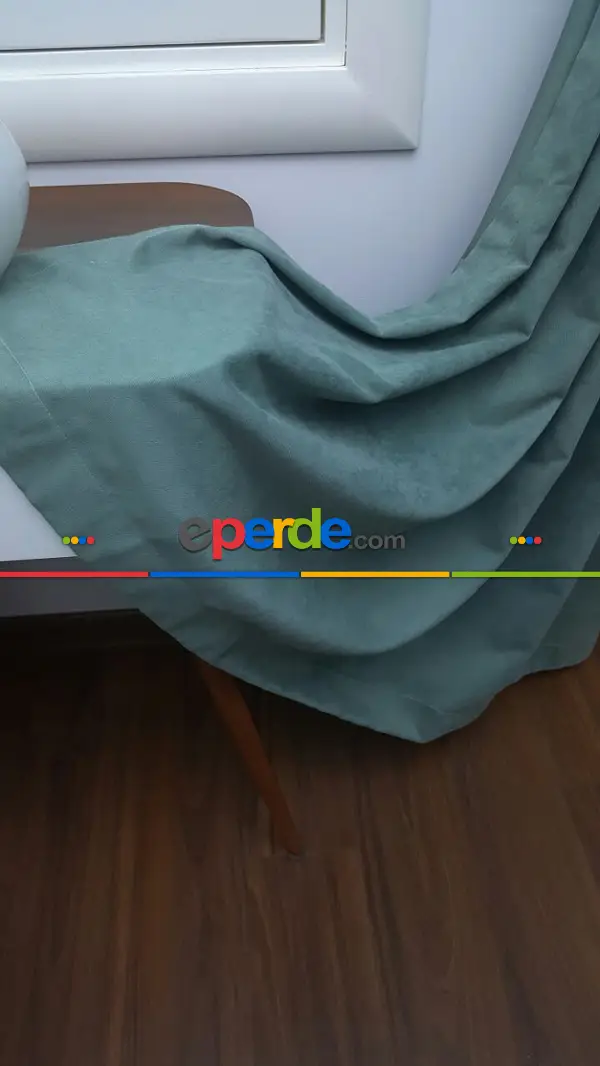 Turkuaz Yeşili Ara Renk - Düz Fon Perde (280 Eninde)- Turkuaz Yeşili Ara Renk