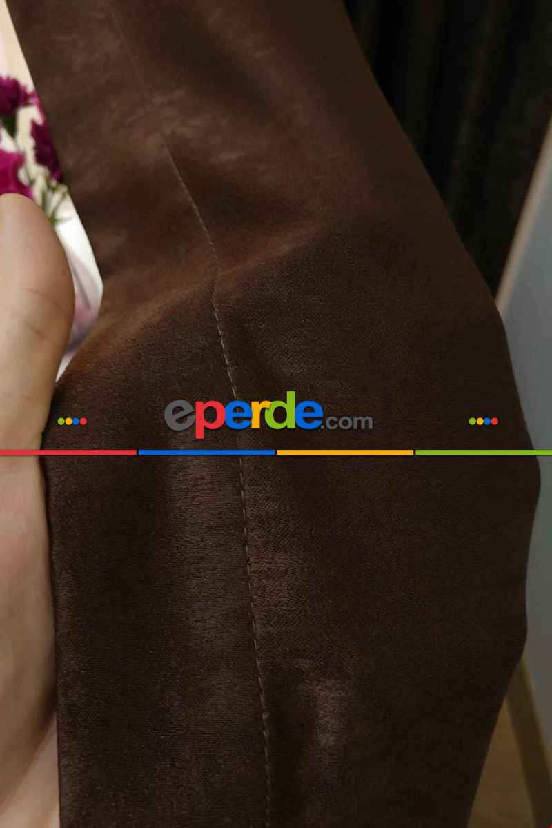 Soft Fon Perde Koyu Kahve Kumaş Kanat Yan Perde- Kahve Koyu