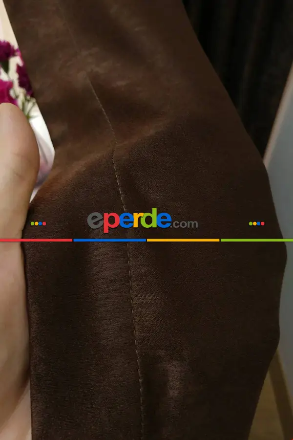 Yatak Odası - Soft Fon Perde Koyu Kahve Kumaş Kanat Yan Perde- Kahve Koyu