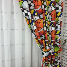 Çocuk Odası Fon Perde Evm390 _c - Kumaşı Kalındır Duck Bezi Değildir.- Beyaz-Turuncu-Kahve-Çok Renkli