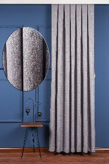Oturma Odası Gri Jakar Dokuma Fon Perde