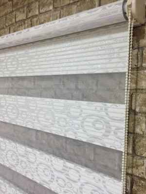 Jakarlı Zebra Perde Bdz-20- Beyaz-gümüş Simli