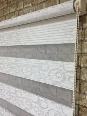 Jakarlı Zebra Perde Bdz-20- Beyaz-gümüş Simli