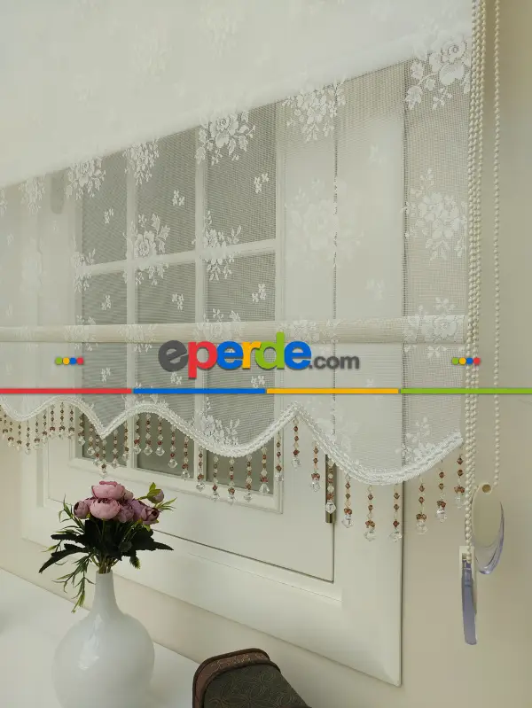 Brillant Özel Üretim - Son Kalite Çiftli Sistem Tül Perde Ve Stor Perde Tek Mekanizmada - Ekru