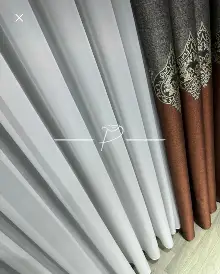 Brillant Düz İpek Silikon Lüx Tül Perde