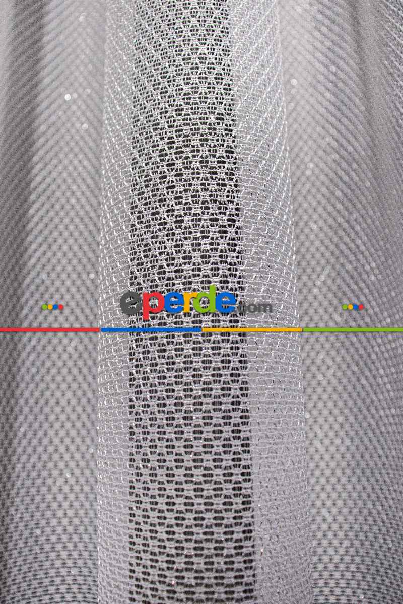 Salon - Yüksek Kalite Gümüş Simli Tül Perde - Gramajlı Ve Dökümlü, Armür Dokuma - Kruvaze Model Seçenekli