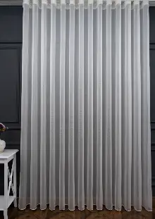 Gri Renk Monaliza Dökümlü Ütü İstemeyen Tül - İtinalı Dikiş Garantisi - Kurşunlu Tül - S Pile