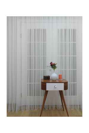 Salon Düz Tül - Grek Tül Perde - Petek Zemin - Ekru