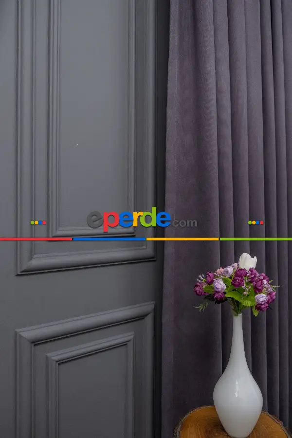 Atirasit Gri Düz Fon Perde Dökümlü Fon Perde