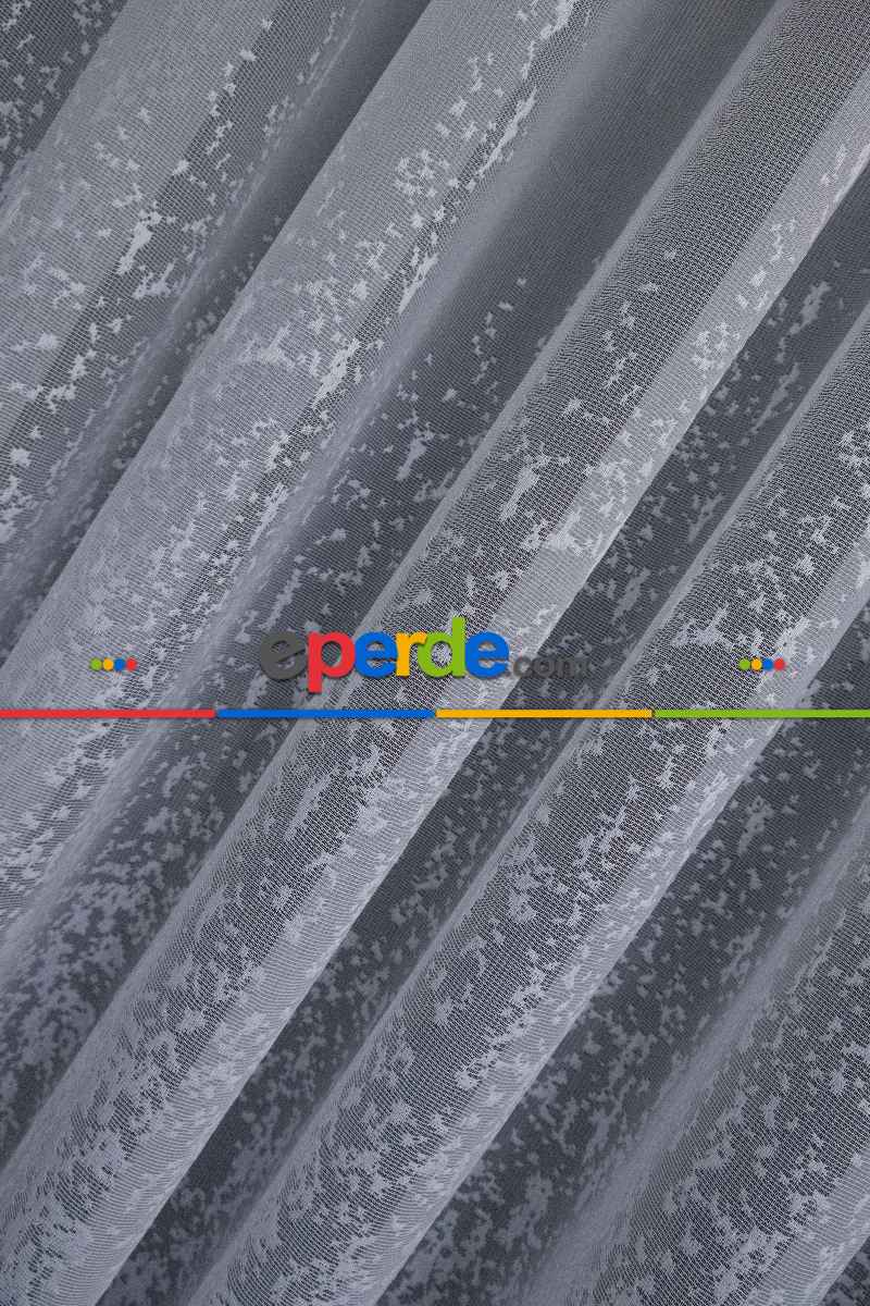 Oturma Odası - Modern Desenli Beyaz Renkli Örme Tül Perde Yüksek Kalite