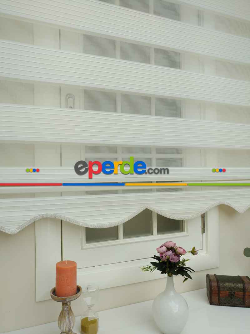 Zebra Perde - Geniş Pileli Zebra Zebra ( Geniş Pileli Zebra)- Krem Açık-ekru