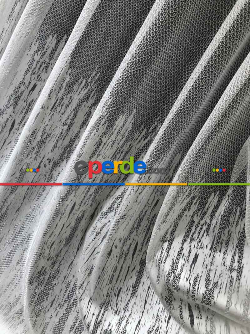 Alev Desen Tül Perde Tek Kanat - Ekru