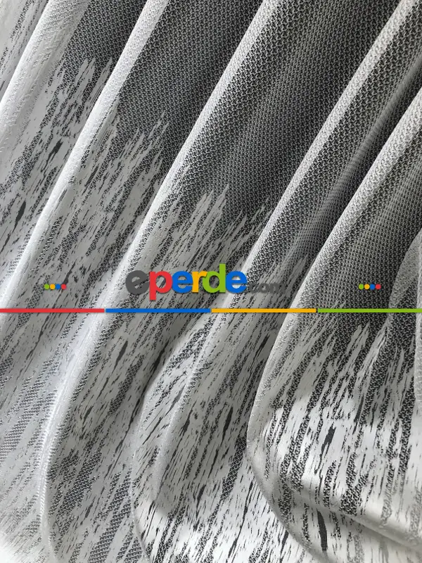 Alev Desen Tül Perde Tek Kanat - Ekru