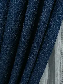 Yatak Odası - Koyu Petrol Mavi - Düz Keten Fon Perde (  Keten Fon Perde)- Mavi Koyu