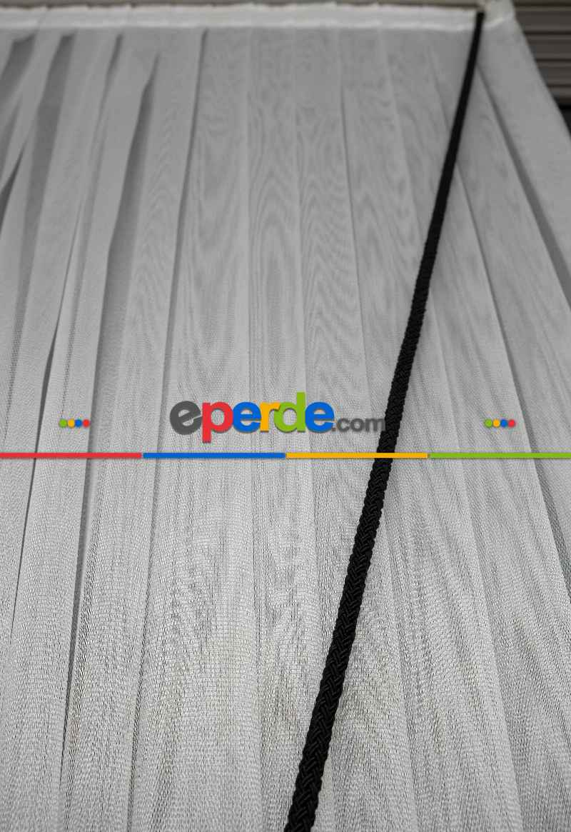 Salon - Monalisa Yalancı Kruvaze - Tülden Fon - Halat İle Yana Toplamalı Tül - Kordon Toplama Tül - Çift Veya Tek Kanat Toplama - Aksesuar İlave Ücretlidir - Kurşunlu Tül