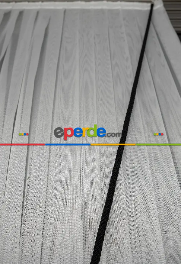 Monalisa Yalancı Kruvaze - Tülden Fon - Halat İle Yana Toplamalı Tül - Kordon Toplama Tül - Çift Veya Tek Kanat Toplama - Aksesuar İlave Ücretlidir - Kurşunlu Tül