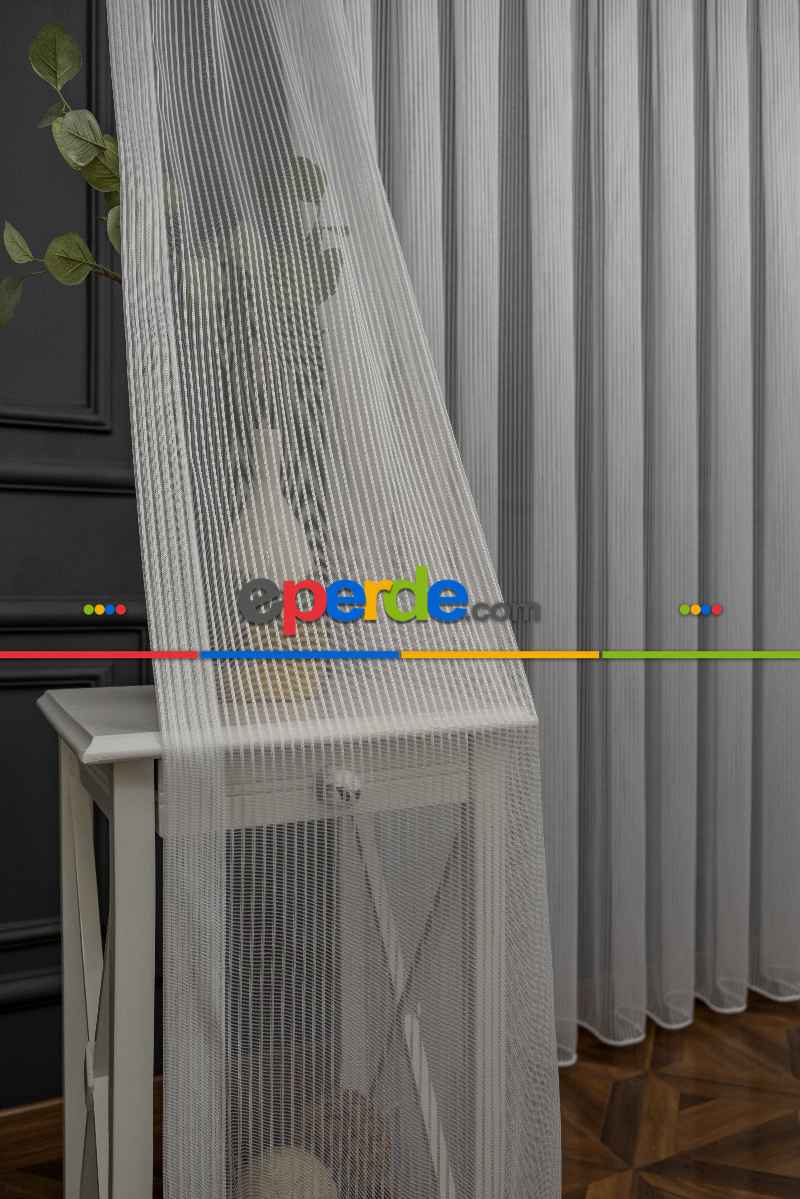 Thor Çizgili Kalın Burgu Tül Perde