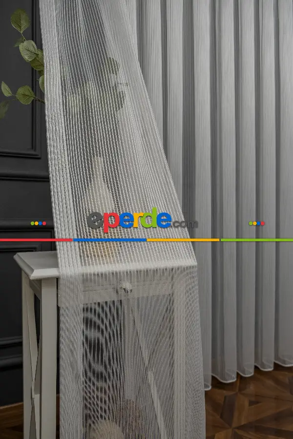 Thor Çizgili Kalın Burgu Tül Perde