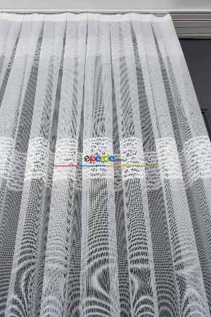 Süper Fiyat!! Hazır Ölçülü Yüksek Kalite Bantlı Desen Örme Tül Perde