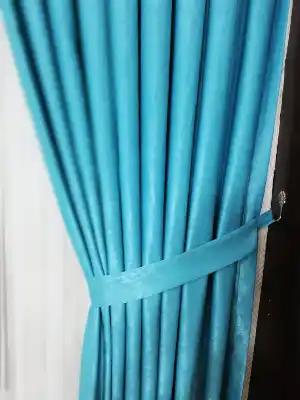 Soft Turkuaz Mavisi Fon Perde- Turkuaz