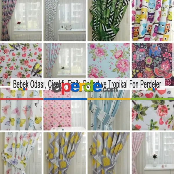 Bebek Odası Fon - Hayvan Desenli Fon Perde Evm686kumaşı Kalındır Duck Bezi Değildir- Sarı