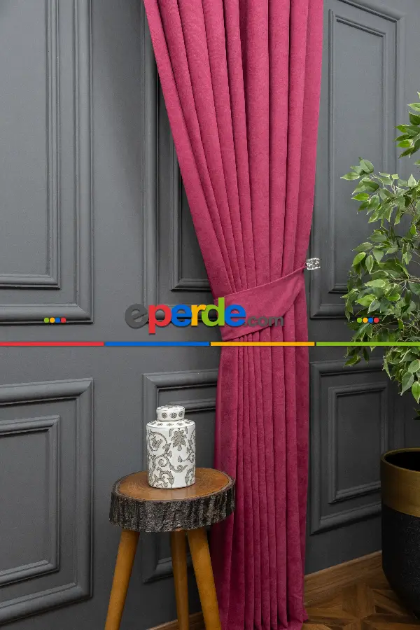 Mürdüm Düz F0n Perde Dökümlü En