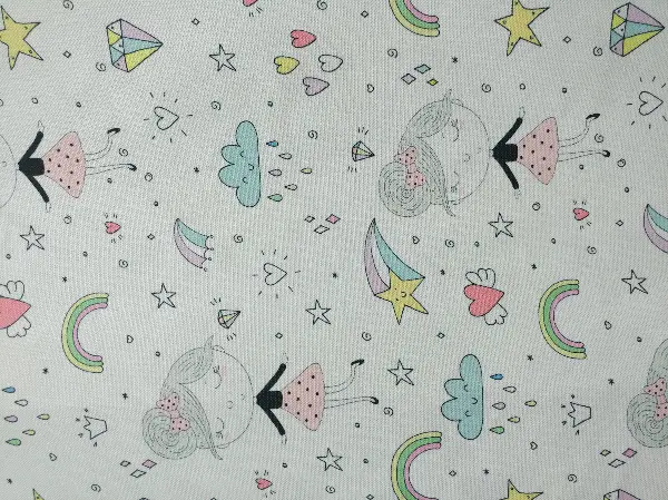 Bebek Odası Fon Perde - Desenli Fon Perde Evm563 Kumaşı Kalındır Duck Bezi Değildir- Siyah