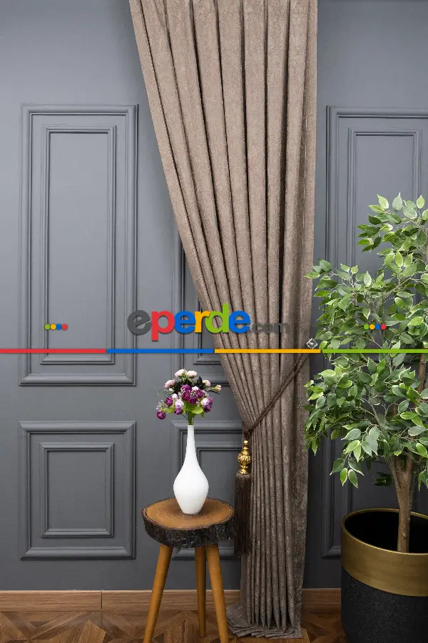 Düzrenk Kadifemsi Fon Perde En 150 Cm