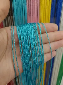 Açık Mavi Rengi İp Perde İnce Zincir Serisi- Mavi