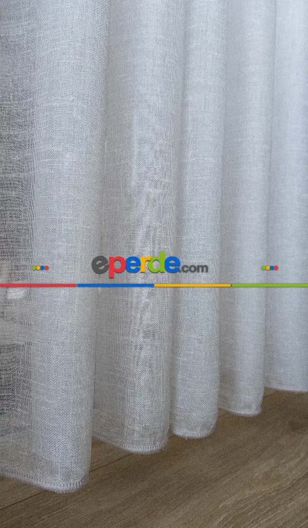 Naturel Keten Tül - Ekru - Kurşunlu Tül