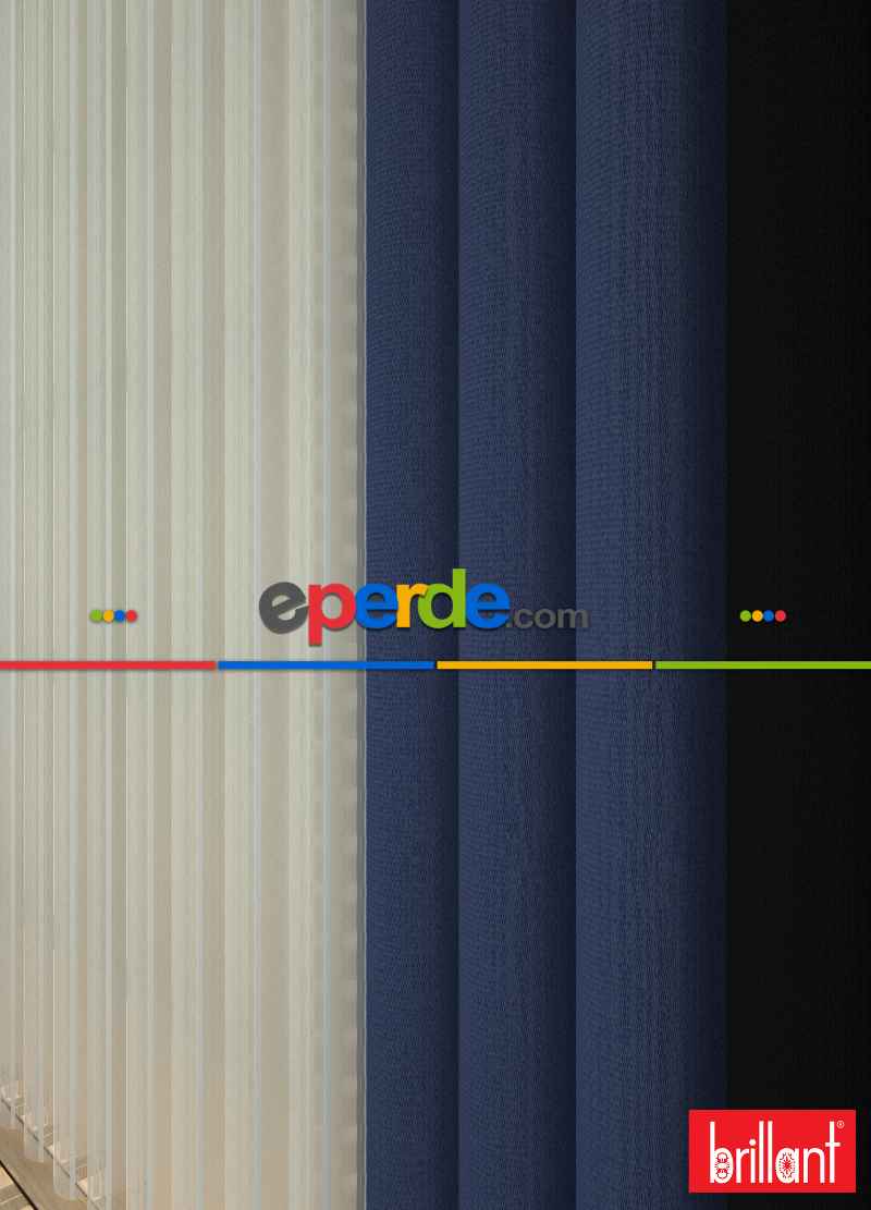 Brillant Akıllı Tül Siyah-mavi Perde Tül Dikey Zebra Perde Düz 1. Kalite