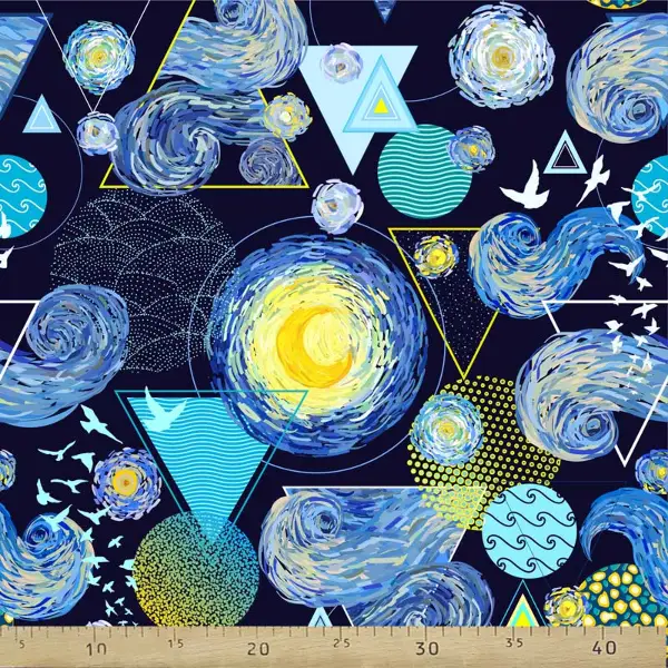 Aydede Ve Gezegen Desenli Fon Perde Evm796 Kumaşı Kalındır Duck Bezi Değildir- Sarı- Çok Renkli 3