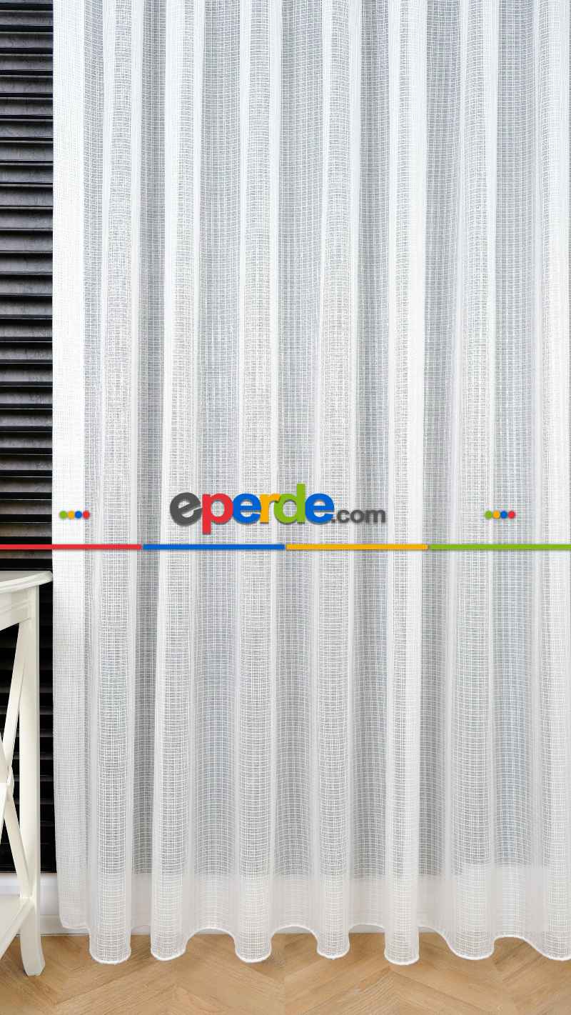 Simli Çizgili Modern Zarif Düz Tül Perde Mira Tül