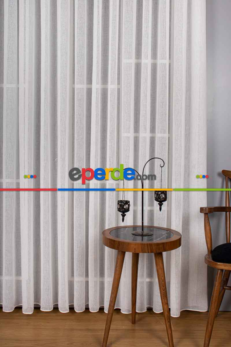 Salon Tül - Kum Düz Tül Perde