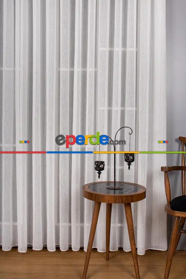 Salon Tül - Kum Düz Tül Perde