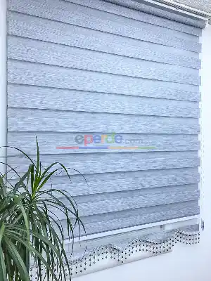 Gri Bambu Zebra Perde 14207-09- Gri-füme-antrasit