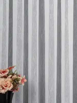 Bambu Zemin Noktalı Ve Çizgili Simli Düz Tül Perde Gramajlı