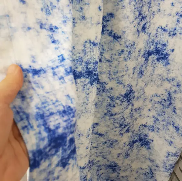 Ikat Desenli Fon Perde Evm1508 Kumaşı Kalındır Duck Bezi Değildir- Mavi