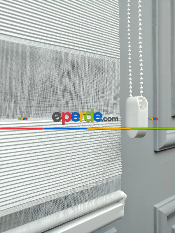 Salon Zebra Perde - 2021 Sezonu - Zebra Perde - Micro Plise (pileli) Zebra Perde- Krem