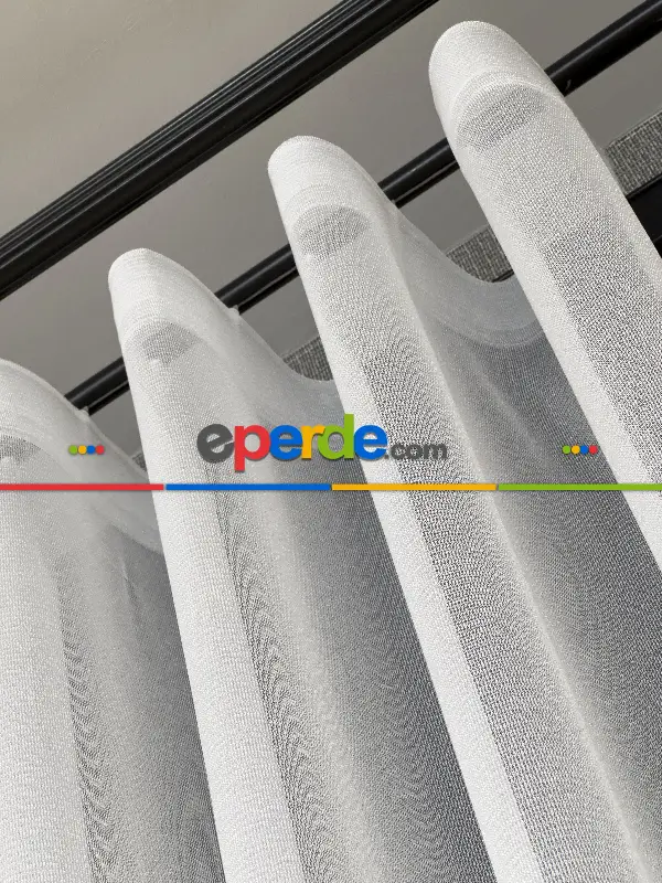 Ekru Düz Tül Perde Premium Serisi