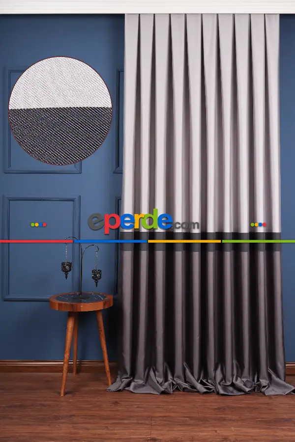 Yatak Odası Fon Perde - Gümüş - Füme Pano Fon Perde