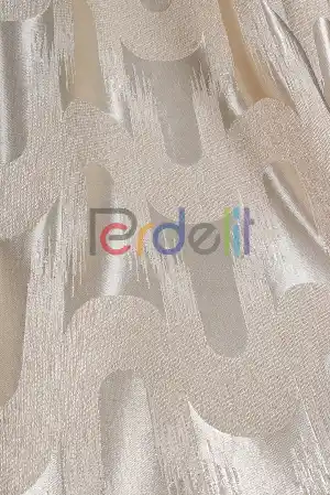 Avantgarde Krem Dalgalar Desenli– Modern Jakar Dokuma Fon Perde