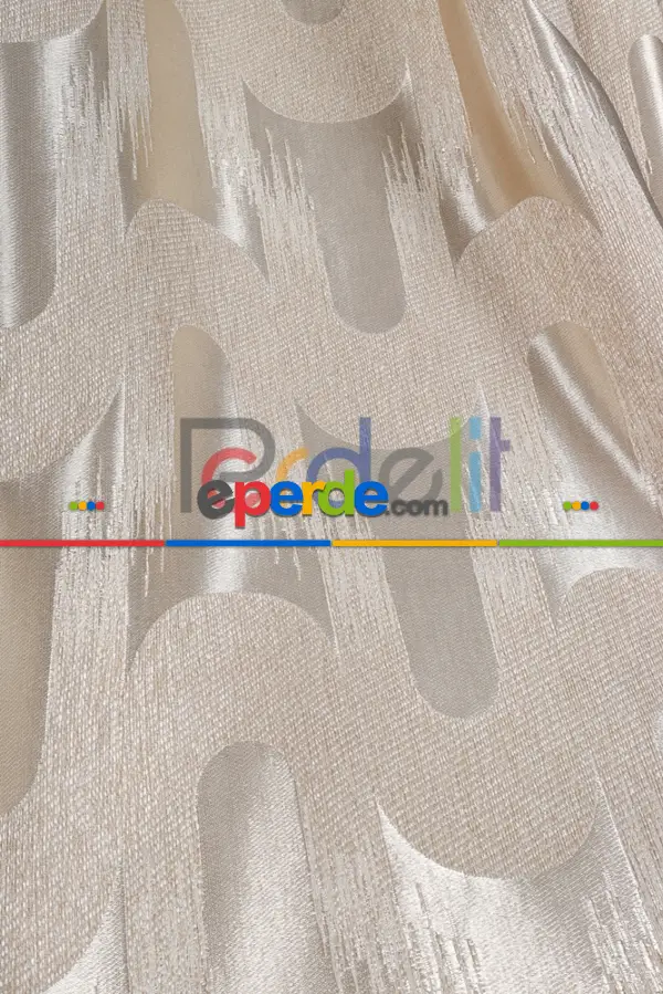 Avantgarde Krem Dalgalar Desenli– Modern Jakar Dokuma Fon Perde