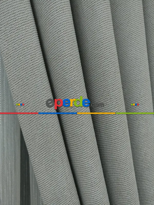 Pudra - Düz Fon Perde ( En 180cm Dökümlü Fon Perde)- Gri-füme-antrasit-bej