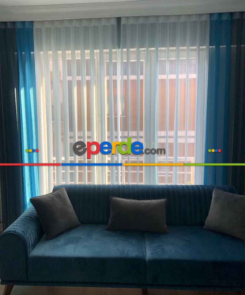 Dikey Tül Perde Fon-tül-güneşlik Hepsi Bir Arada