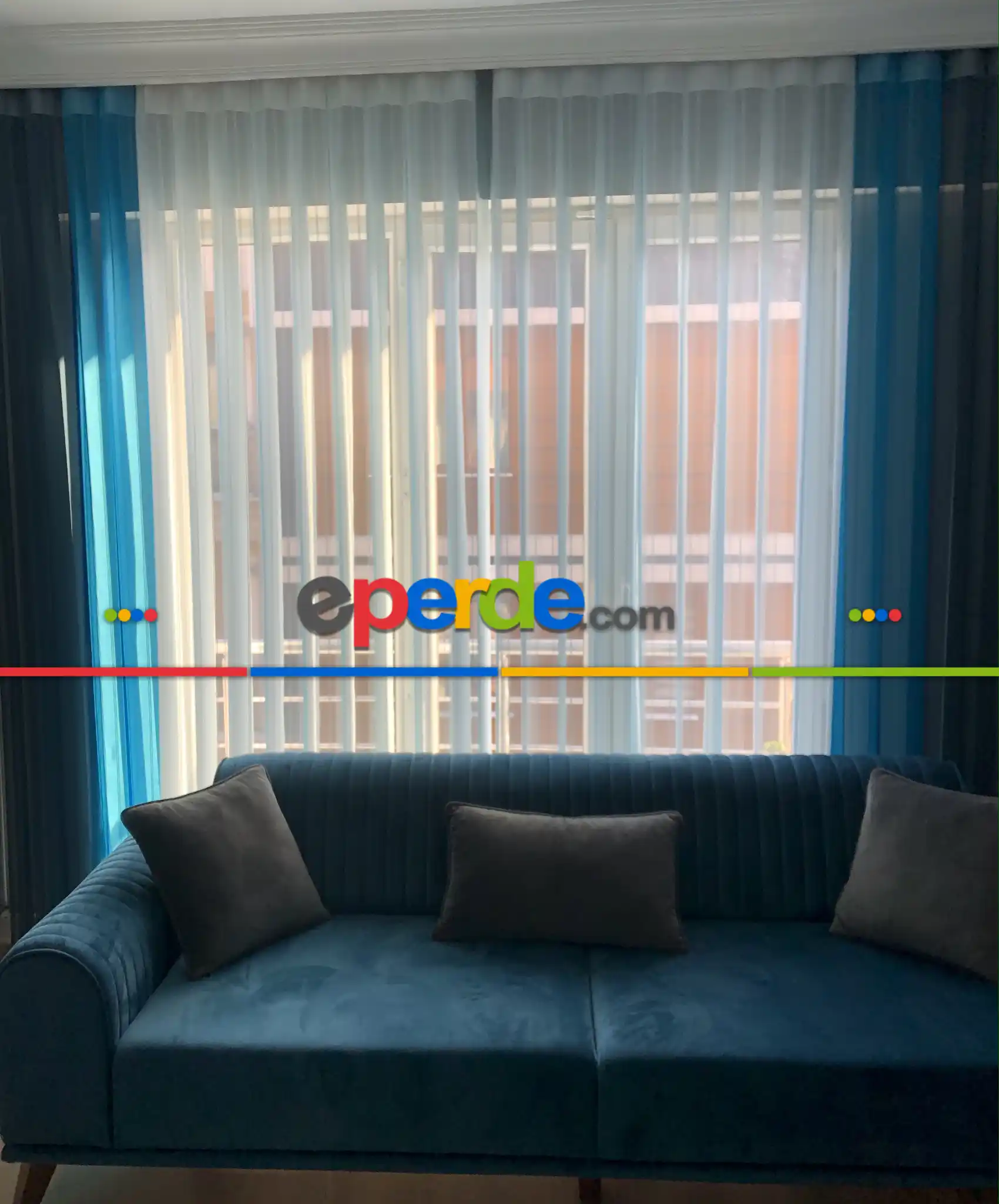 Dikey Tül Perde Fon-tül-güneşlik Hepsi Bir Arada