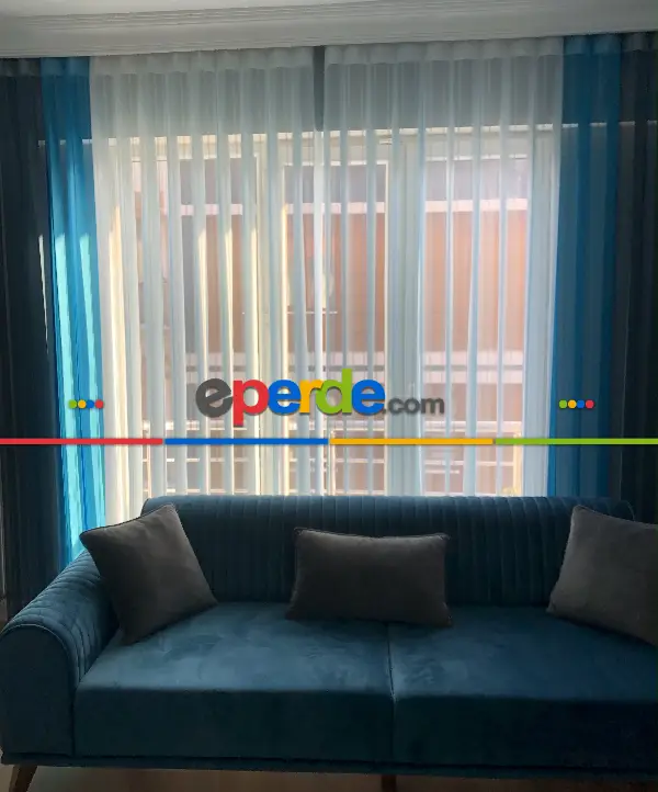 Dikey Tül Perde Fon-tül-güneşlik Hepsi Bir Arada