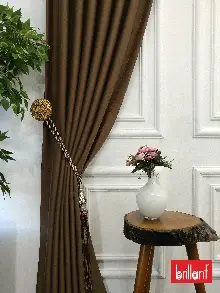 %98 Brillant Karartma Blackout Kahve Renk Fon Perde- Kahve