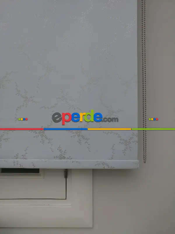 Salon Stor Perde - Gri Krem Desenli Blackout Karartma- Beyaz-krem- Çok Renkli 2